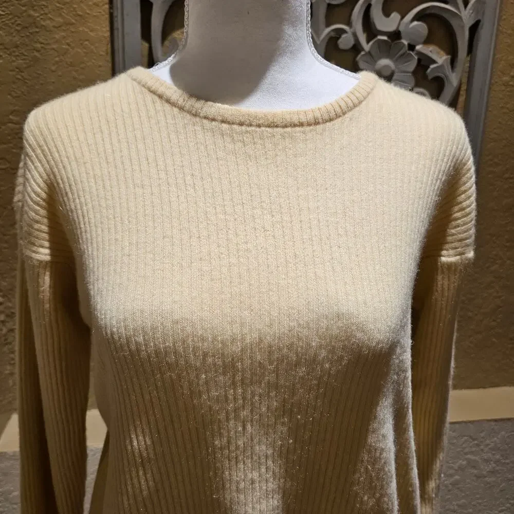 J.Crew 100% Ribbed Cashmere Sweater L Cabincore Soft Surrounding Nostalgic - Picture 7 of 16